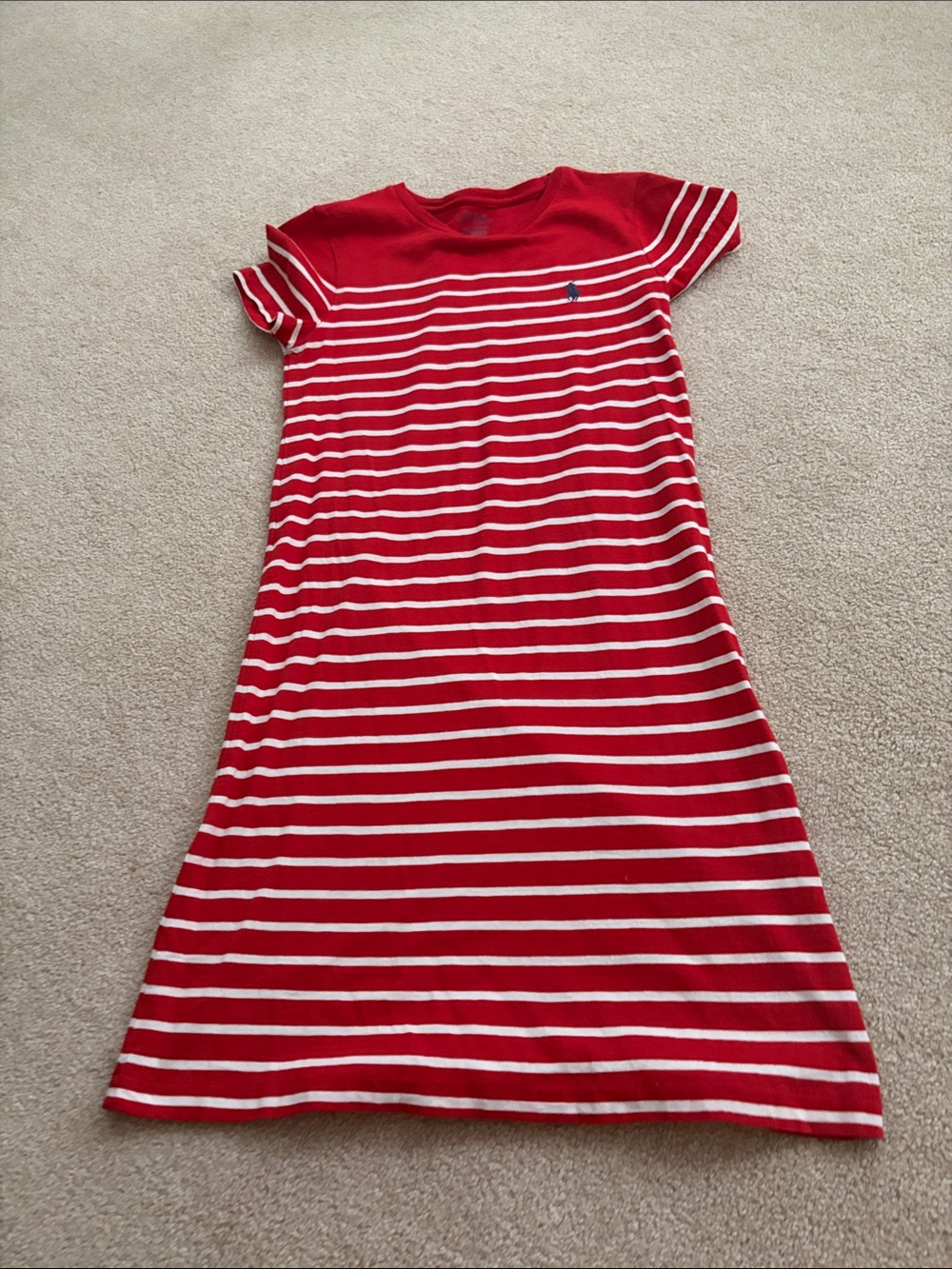 Polo Ralph Lauren Striped Red & White T-Shirt Dress size small